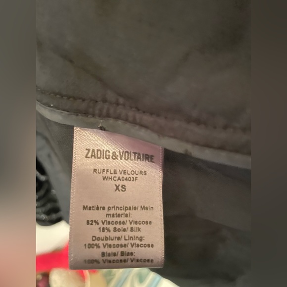 zadig & voltaire runway ruffle velours noir - Picture 2 of 6